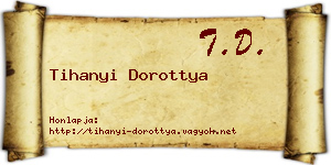 Tihanyi Dorottya névjegykártya